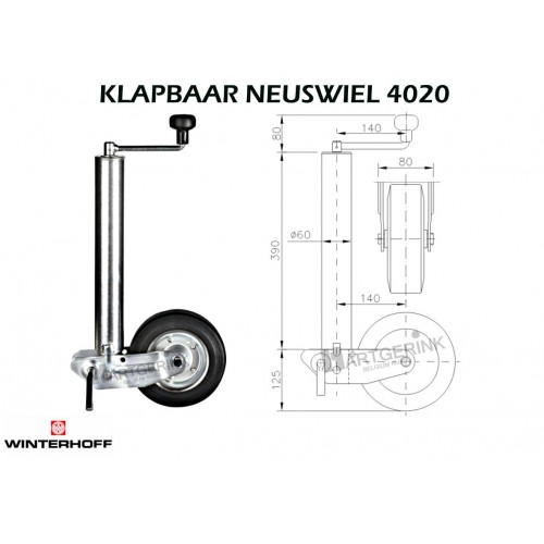 Klapbaar neuswiel WINTERHOFF 4020